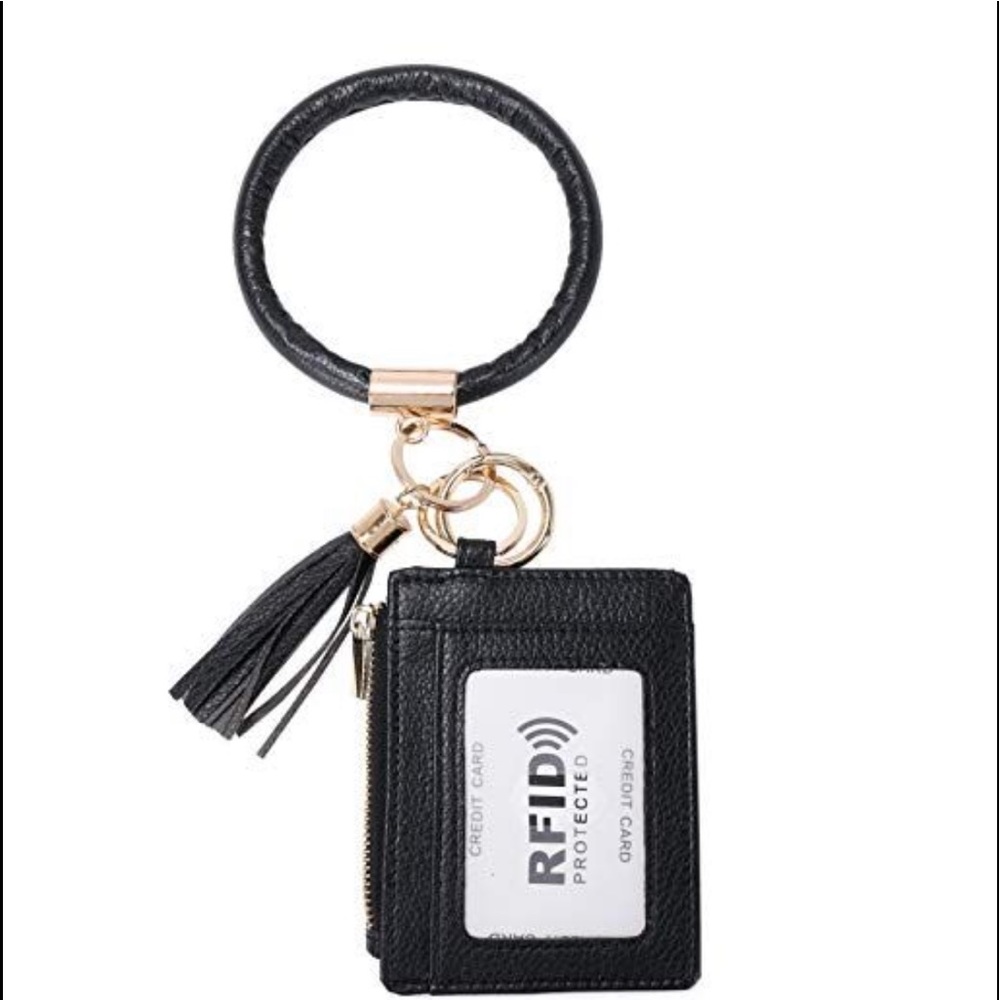Keychain Wallet for Women, RFID Blocking Credit Card Holder With O Ring,